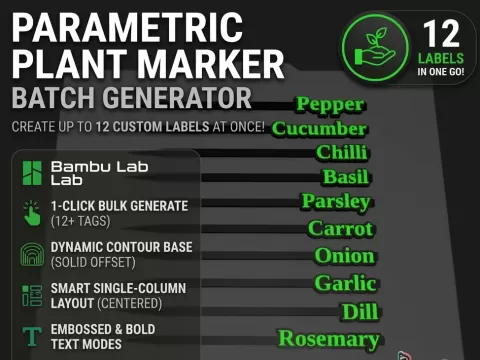 Parametric Plant Markers / Garden Labels