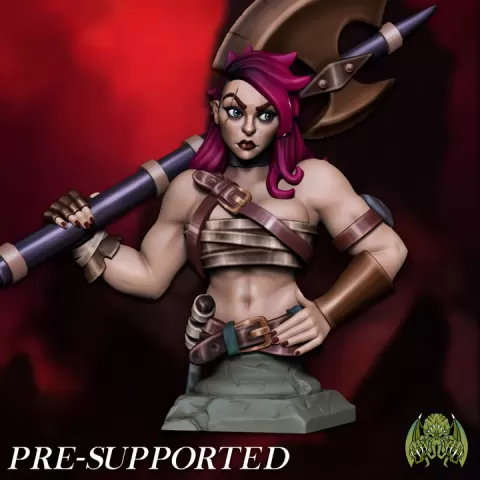 [Bust] Moxi The Barbarian [PRE-SUPPORTED] Female Fighter Bandit by Miniatures of Madness