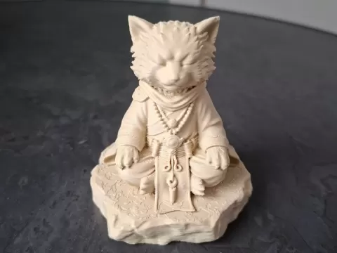 Meditating Monk Figurine