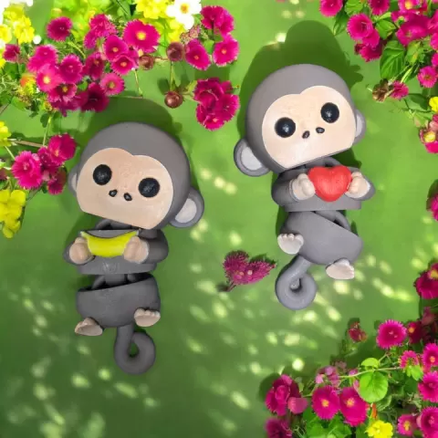Flexi Articulating Monkey KeyChain by 3DJPDESIGNS