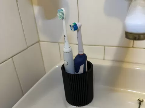 Japandi Self-Draining Toothbrush Cup