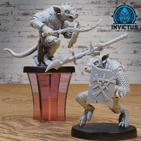 Dark Rats Clan Team / Space Rodent Foot Soldier / Future Ratmen Infantry Army / Rattus Warrior / Humanoid Rat Animal / Sci-Fi Encounter by Epic-Miniatures