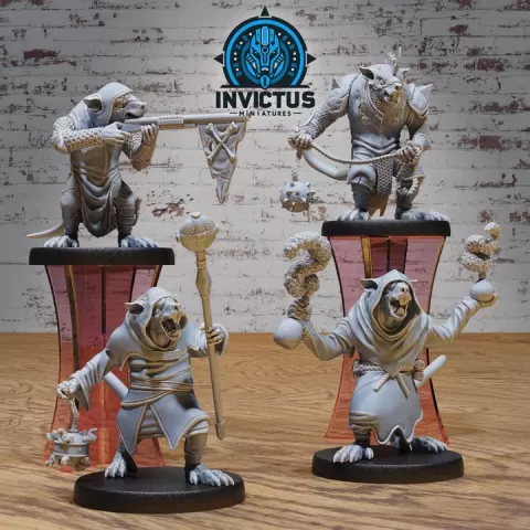 Dark Rats Clan Set B / Space Rodent Foot Soldier / Future Ratmen Infantry Army / Rattus Warrior / Humanoid Rat Animal / Sci-Fi Encounter by Epic-Miniatures