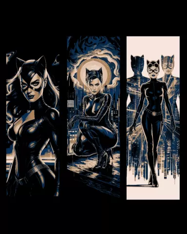 Sketches of the thief Catwoman from the DC Comic Universe - Fanart Bookmarks