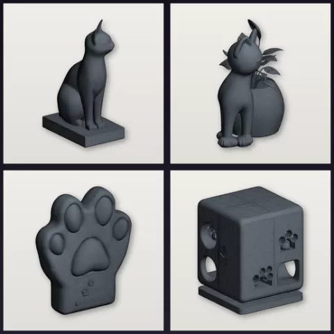 Cat Lovers Collection — 5-Model STL Bundle