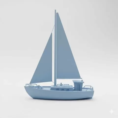 The Navigator: Stylized Printable Sailboat