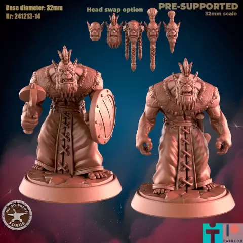 Orc Shaman Two Models by My3DPrintForge