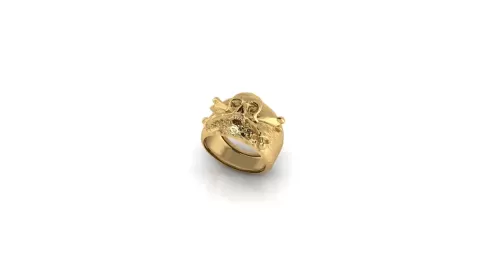 VINTAGE CROSSBONES PIRATE SKULL RING