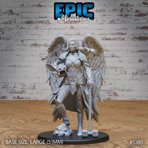 Valkyrie / Norse Warrior / Female Divine / Winged Humanoid Fighter / Northern Creature / Angelic Soldier / Heavenly High Guardian / Holy Guard Encounter by Epic-Miniatures