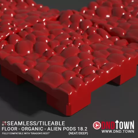 3D Modular Dungeon Tile: Floor - Organic - Alien Pods 18.2 (NEAT/DEEP) - DnD Town Minis (www.dnd.town) by TTR.Town