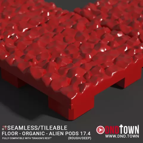 3D Modular Dungeon Tile: Floor - Organic - Alien Pods 17.4 (ROUGH/DEEP) - DnD Town Minis (www.dnd.town) by TTR.Town