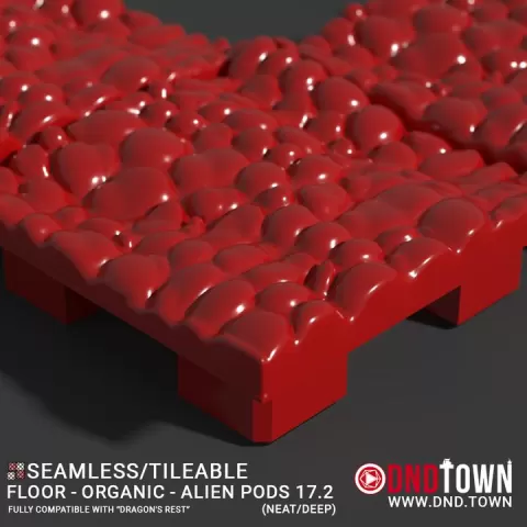 3D Modular Dungeon Tile: Floor - Organic - Alien Pods 17.2 (NEAT/DEEP) - DnD Town Minis (www.dnd.town) by TTR.Town