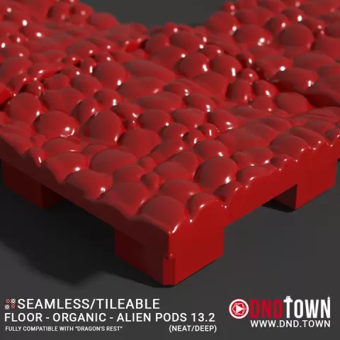 3D Modular Dungeon Tile: Floor - Organic - Alien Pods 13.2 (NEAT/DEEP) - DnD Town Minis (www.dnd.town) by TTR.Town