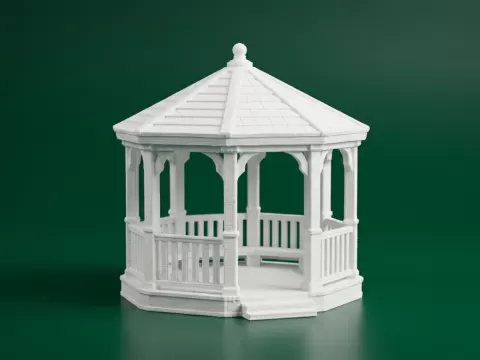 Garden Gazebo 3D Model – Decorative Pavilion