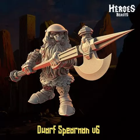 dwarf spearman v6 by Heroes and Beasts