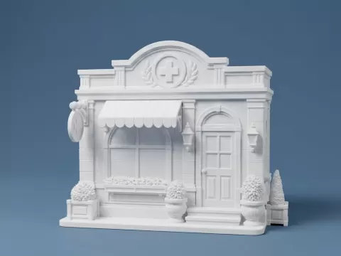 Miniature Pharmacy Diorama 3D Model