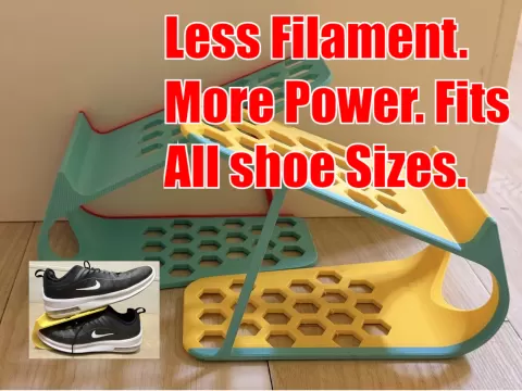Shoe organizer_Less Filament. More Power. Fits All shoe Sizes.