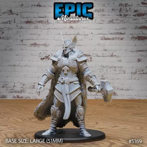 Thor Avatar / Norse Mythology God / Lightning Lord / Thunder Deity / Storm Warrior / Male Leader / Hammer Wielding Fighter / Northern Divinity by Epic-Miniatures