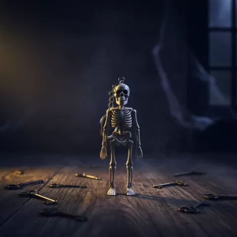 Skeleton Keychain – Mini Gothic Bone Charm