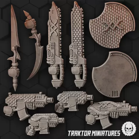 Mk Hex Serpent Weapons by Traktor Miniatures