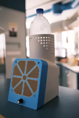 Bottle Fan – Desk Fan with Ice Bottle Cooling (120 mm PC Fan)