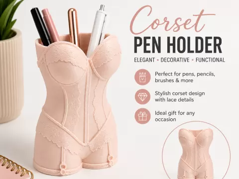 Elegant Corset Pen Holder – Decorative Desk Cup