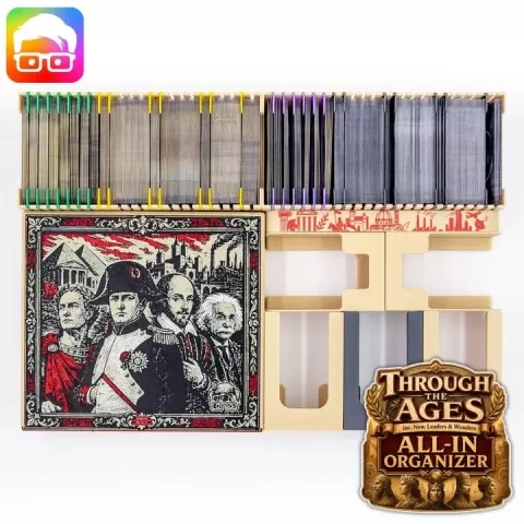 Through the Ages all-in organizer (inc. New Leaders and Wonders exp.) by @ammedia3d [tabletop board game inserts sku: TTA001] by am-media.biz