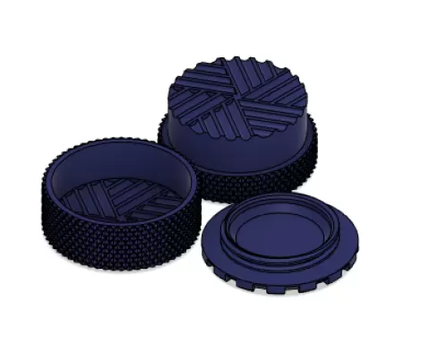 Toothless weed grinder with storage
