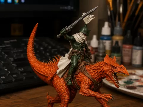 proxy exodite space elf staber guy elf on dinosaur