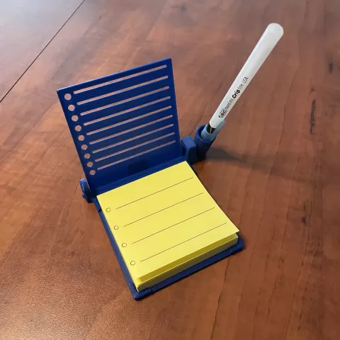 Sticky Note holder with stencil and pen holder