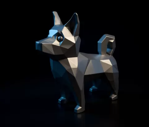 low poly dog