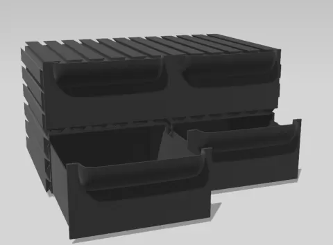 Modular, stackable storage drawer system, no supports needed