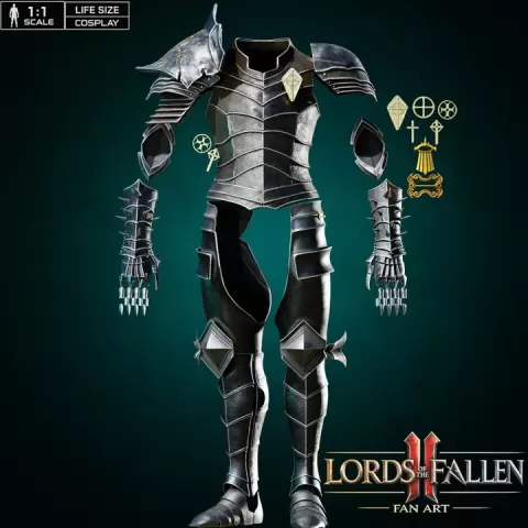 LORDS OF THE FALLEN II 2026 DARK CRUSADER FULL ARMOR COSPLAY Fan Art STL by Abyss Art Studio