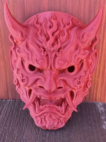 Japanese Elemental Fire Demon Oni Mask - InfernOni