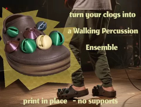 PIP Clog Sleigh Bell + Hi-hats charms