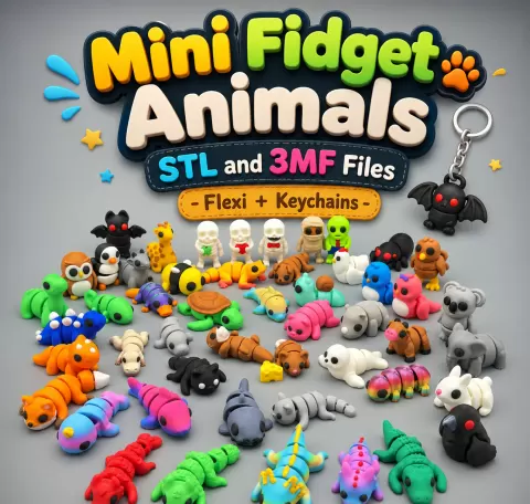 Mini Flexi Animal STL and 3MF Files