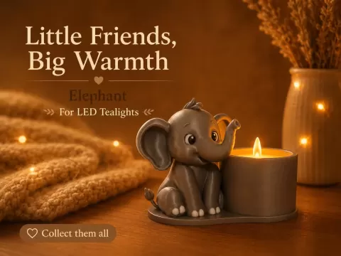Elephant Led Tealight Holder