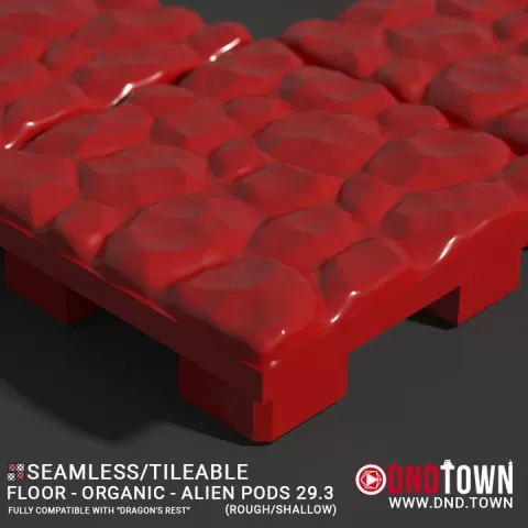 3D Modular Dungeon Tile: Floor - Organic - Alien Pods 29.3 (ROUGH/SHALLOW) - DnD Town Minis (www.dnd.town) by TTR.Town