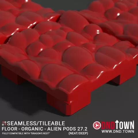 3D Modular Dungeon Tile: Floor - Organic - Alien Pods 27.2 (NEAT/DEEP) - DnD Town Minis (www.dnd.town) by TTR.Town