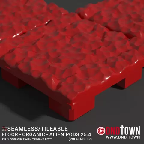 3D Modular Dungeon Tile: Floor - Organic - Alien Pods 25.4 (ROUGH/DEEP) - DnD Town Minis (www.dnd.town) by TTR.Town