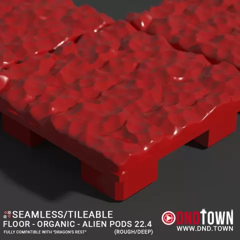 3D Modular Dungeon Tile: Floor - Organic - Alien Pods 22.4 (ROUGH/DEEP) - DnD Town Minis (www.dnd.town) by TTR.Town