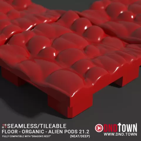 3D Modular Dungeon Tile: Floor - Organic - Alien Pods 21.2 (NEAT/DEEP) - DnD Town Minis (www.dnd.town) by TTR.Town