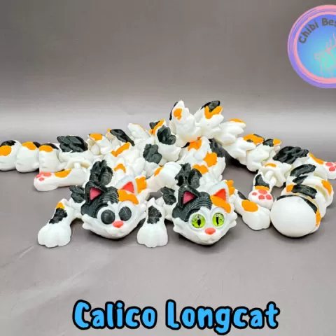 Calico (Plain) Longcat flexi by ChibiBestiary