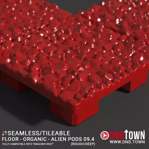 3D Modular Dungeon Tile: Floor - Organic - Alien Pods 9.4 (ROUGH/DEEP) - DnD Town Minis (www.dnd.town) by TTR.Town