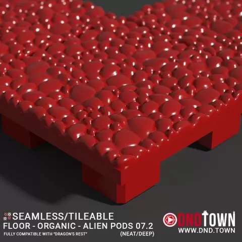 3D Modular Dungeon Tile: Floor - Organic - Alien Pods 7.2 (NEAT/DEEP) - DnD Town Minis (www.dnd.town) by TTR.Town