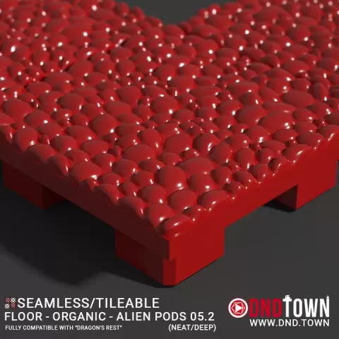 3D Modular Dungeon Tile: Floor - Organic - Alien Pods 5.2 (NEAT/DEEP) - DnD Town Minis (www.dnd.town) by TTR.Town