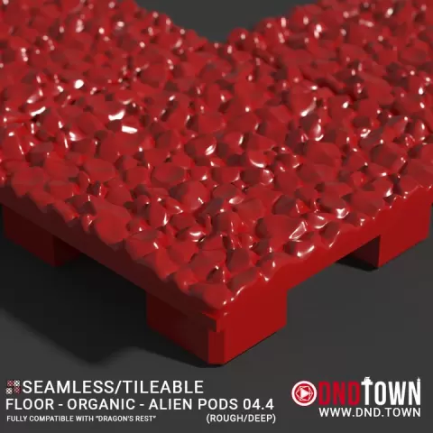 3D Modular Dungeon Tile: Floor - Organic - Alien Pods 4.4 (ROUGH/DEEP) - DnD Town Minis (www.dnd.town) by TTR.Town
