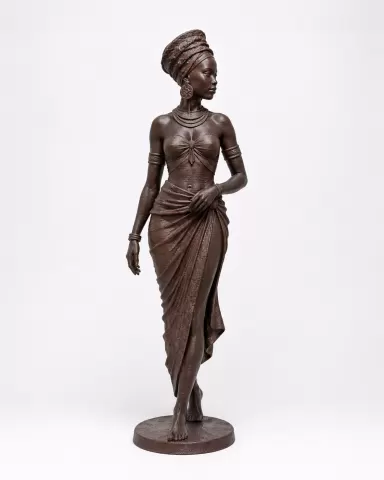 Elegant African figure with turban - Elegante afrikanische Figur mit Turban