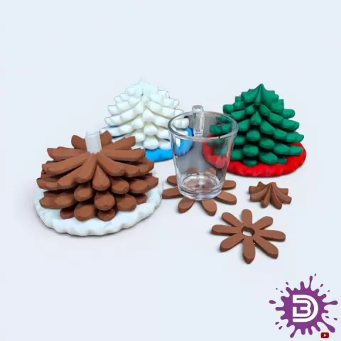 Christmas Tree Coasters ( No Supports )