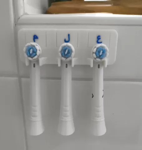 3x or 4x Wall mount Oral-B io Toothbrush Head Holder with Name Tags
